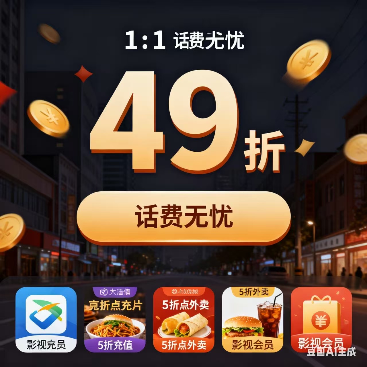 【话惠无忧】新起步，早入手！月入 2W+！4.9折话费 / 外卖优惠招合伙人-优优云网创